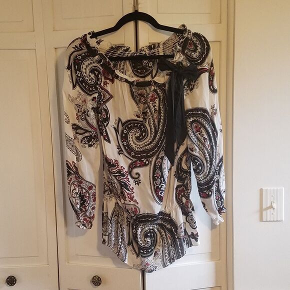 White House Black Market Paisley Blouse - Picture 7 of 8